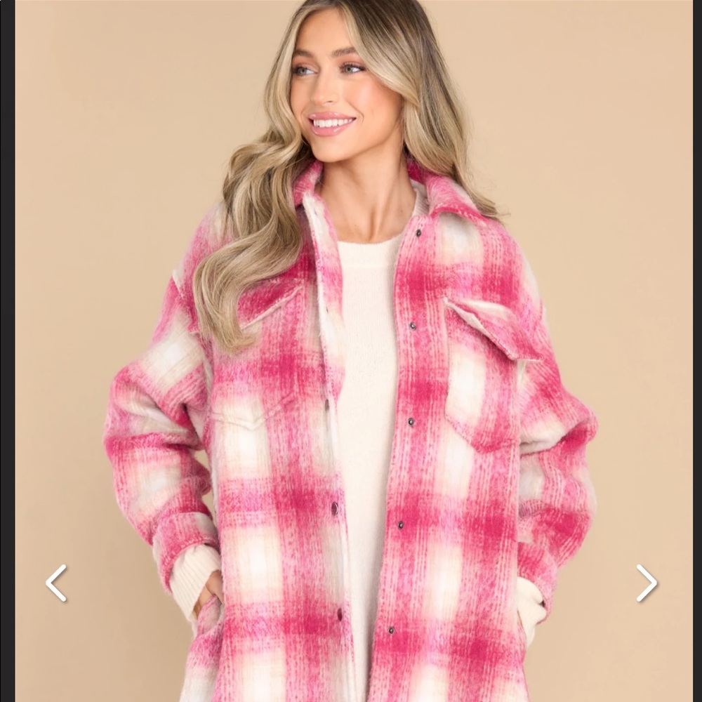 Pink Plaid Coat